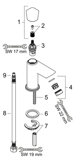 hansgrohe Standventil Logis 70 Kaltwasser, ohne Ablaufgarnitur, chrom