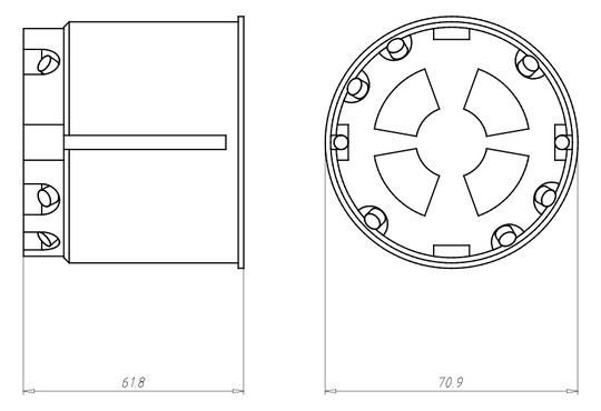 BSdose E90 HW Ø68x62mm Kst IP00 rnd Brandschutzdose Ger/VerbDose/kast