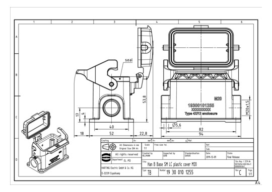 HART Sockelgehäuse M20       19300101255 