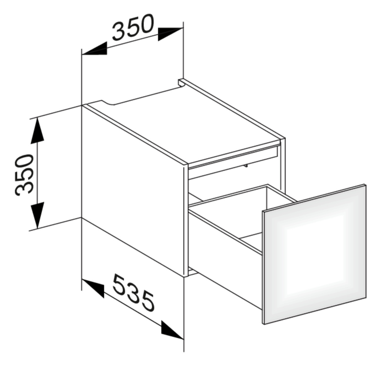 KEUCO Unterschrank Edition 11 35x35x53,5cm, 1 Frontauszug, Cashmere, Glas Cashmere satiniert