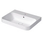 Duravit Aufsatz-Waschtisch Happy D.2 Plus 60x46cm, geschliffen, mit Hahnloch, Überlauf, Hahnlochbank, weiß WonderGliss