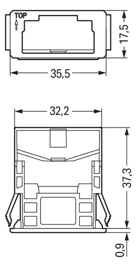 Rahmen Snap-In sw 3p Stecker/Buchse