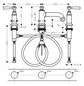 hansgrohe 3-Loch-Waschtischarmatur 30 Axor Montreux Ausladung 143mm, mit Hebelgriffe, Zugstangen-Ablaufgarnitur, polished gold optic