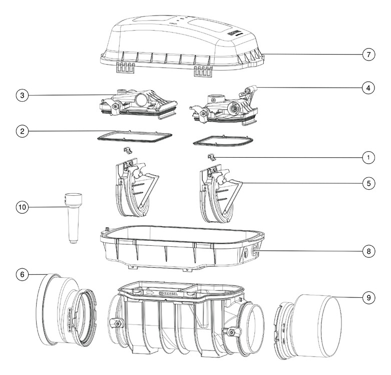 Kessel Rückstauverschluss Staufix SWA DN 200, L/H 720 x 422 mm, Kunststoff