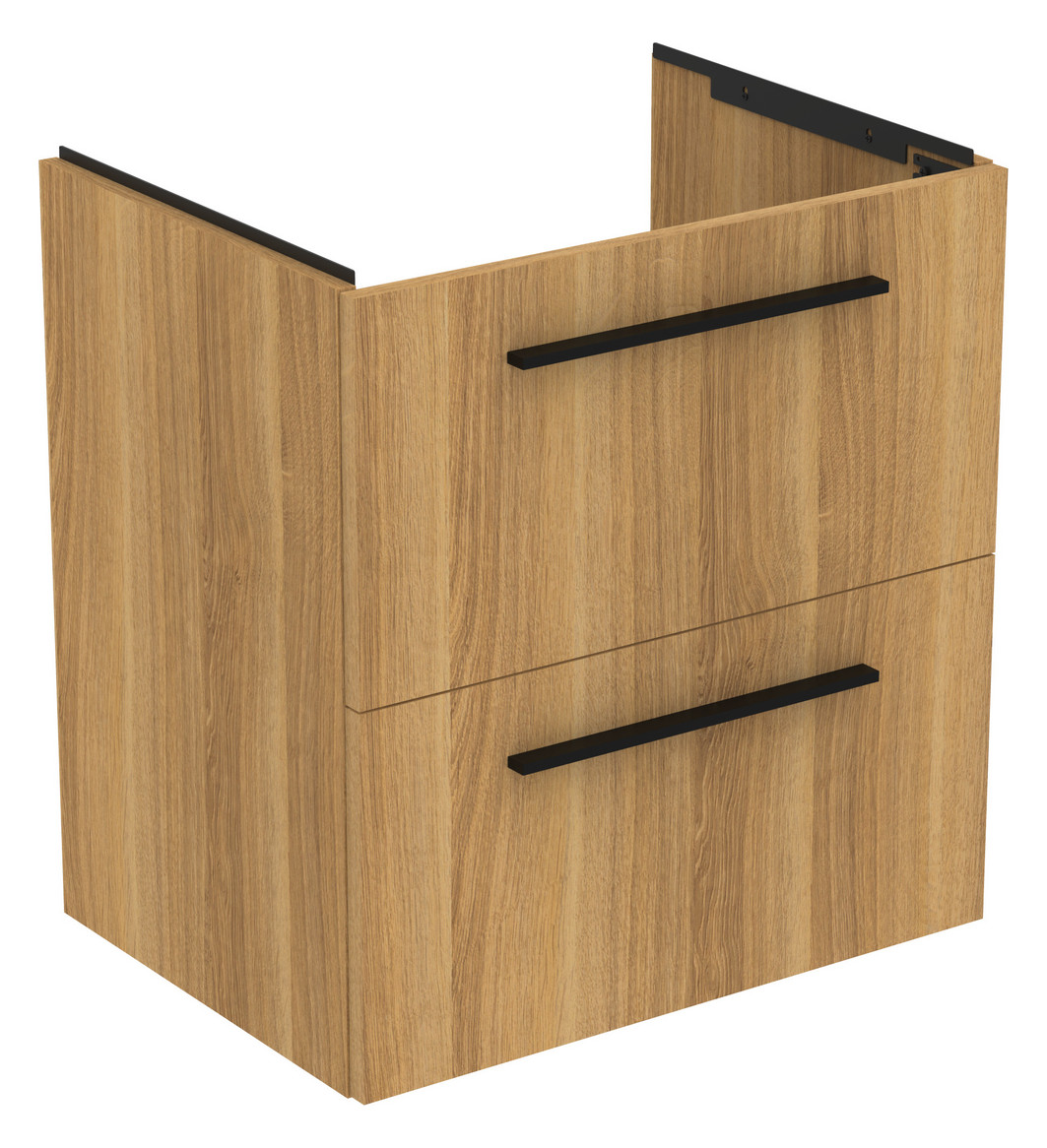 Ideal-Standard Möbelwaschtisch-Paket i.life A 64x46x64,5cm, 1 Hahnloch, Griff Chrom gebürstet, Eiche natur