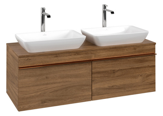 V&B Waschtisch-Unterschrank Venticello 125,7x43,6x50,2cm, Griff Copper, kansas oak