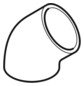 Geberit Bogen PE DN 50, 45Grad, PE-HD