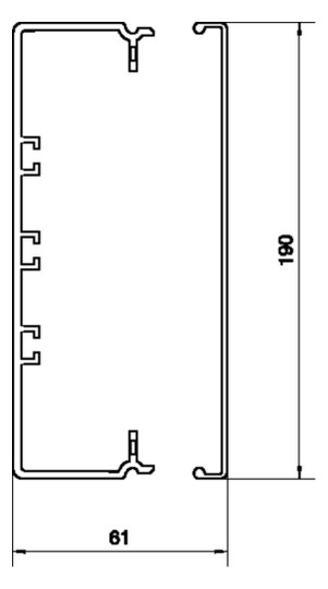 Leitungsführungskanal Kst 61x190x2000mm lgr unbeh LF-K 8280qmm RAL7035