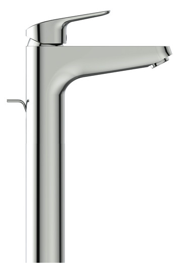Ideal-Standard Waschtisch-Einhebelmischer CeraFlex chrom, verlängerter Sockel, mit Ablaufgarnitur, Ausladung 140mm