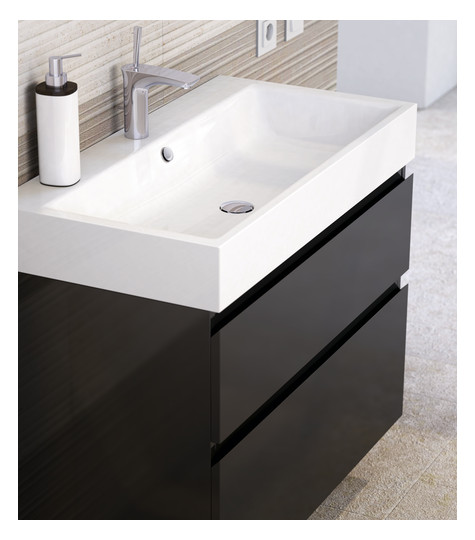 Kaldewei Aufsatz-Waschtisch PURO 3158, 90 x 46 cm, cool grey 70, mit Überlauf, 3 Hahnlöcher