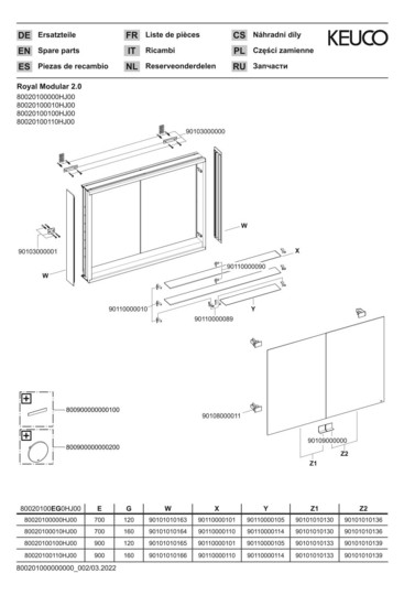 KEUCO Spiegelschrank Royal Modular 2.0 1050 x 900 x 160 mm, 1 Steckdose, 1 Doppel-USB-Ladestelle, Wandvorbau, 2 Türen