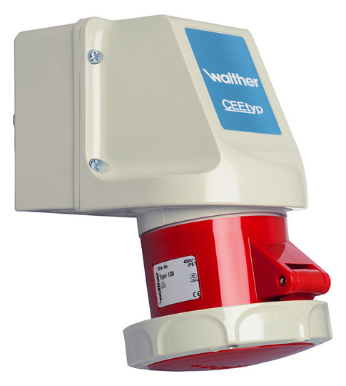CEE-Steckdose 5p 32A 6h 400V/rt IP67 AP Schraubkl Kst