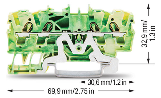 Schutzleiter-Reihenklemme Serie 2002 0,25-4qmm gn/ge 1Etage APL_erf.