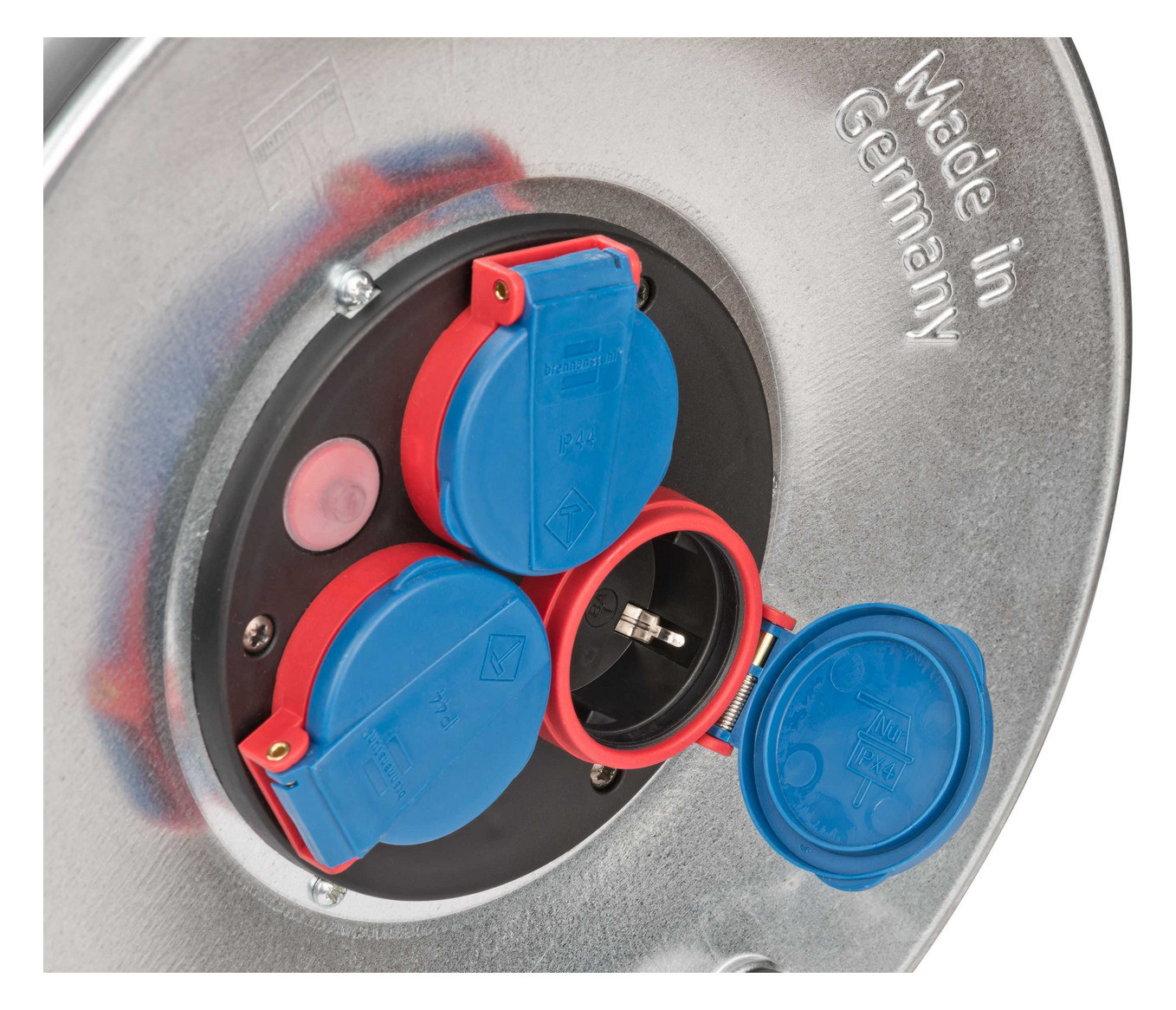 Kabeltrommel 50m H05RR-F 3x1,5mm IP44 3xSteckdosen m.Tragerahmen Kabeltrommel 50m H05RR-F 3x1,5mm IP44 3xSteckdosen m.Tragerahmen