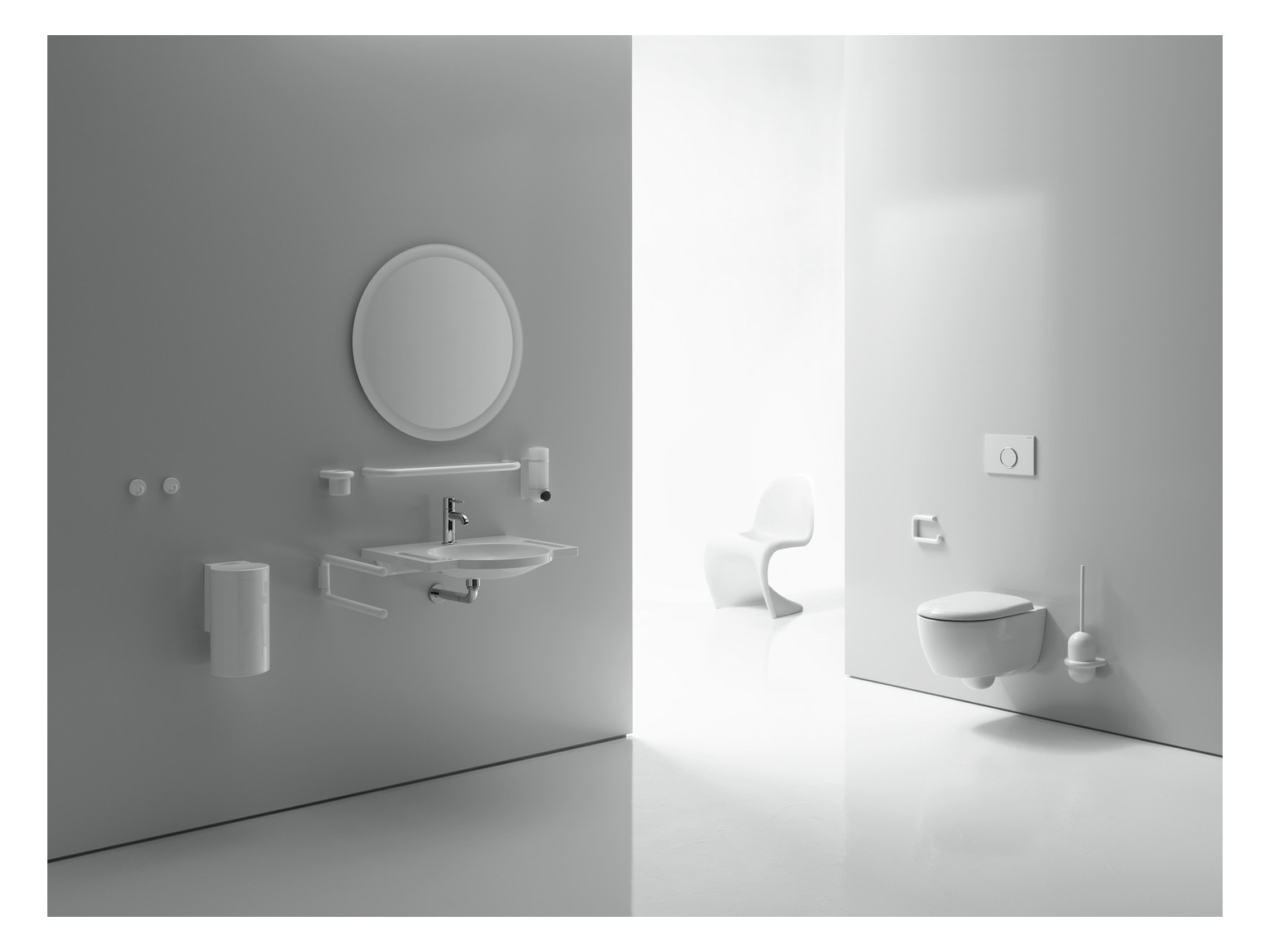 HEWI WC-Anlagen-Papierrollenhalter 477 160x120mm, felsgrau