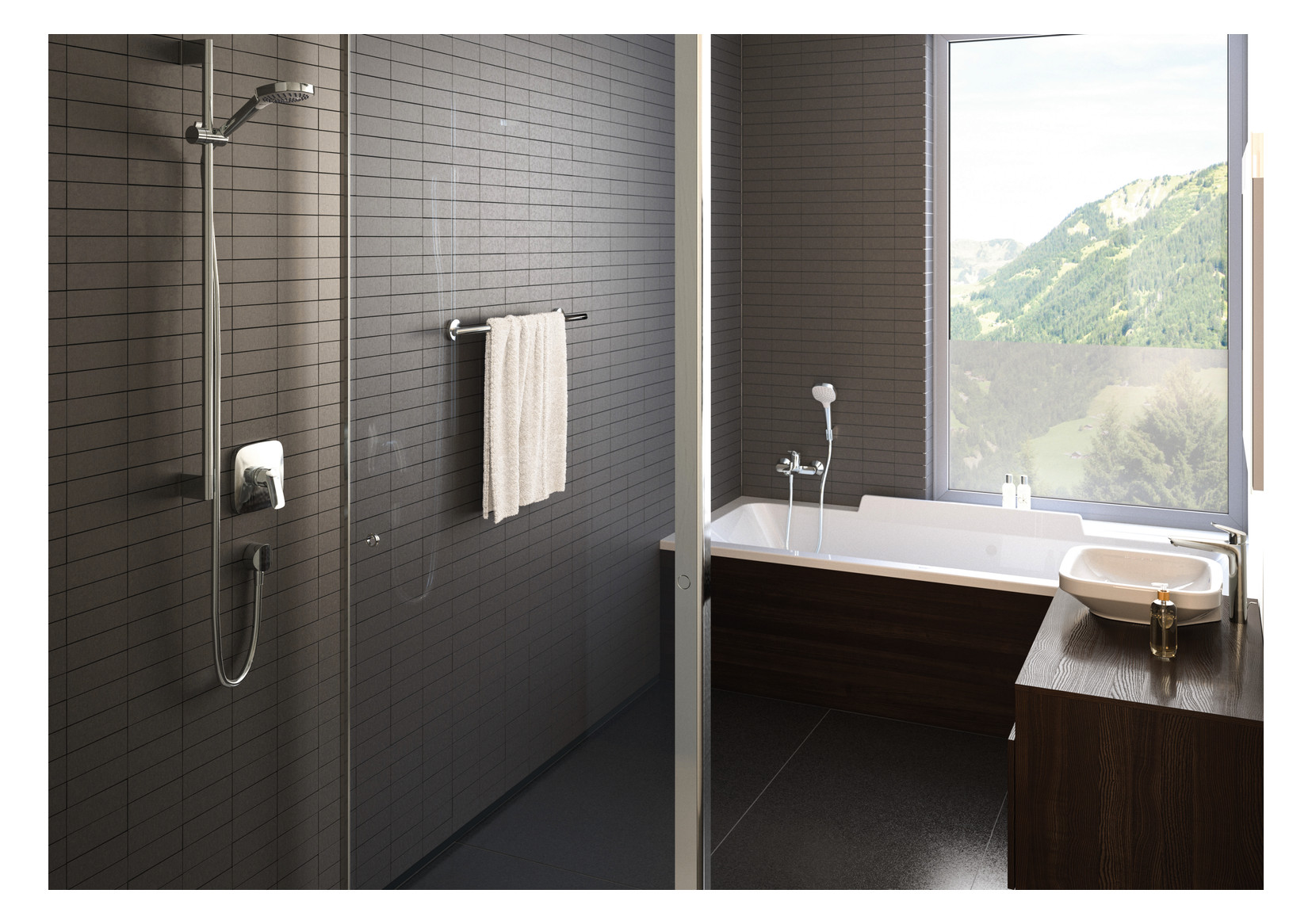 hansgrohe Fertigmontageset Logis UP-Brause-Einhebelmischer, 1 Verbraucher, chrom