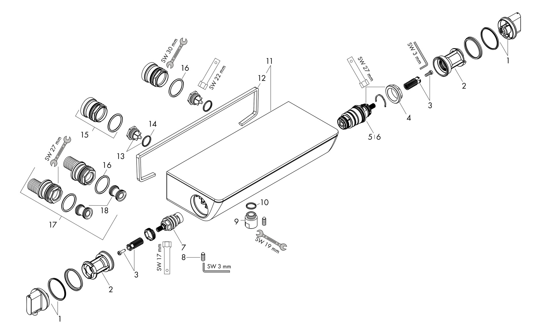 hansgrohe Brausethermostat Ecostat Select AP, Renovation, 1 Verbraucher, chrom