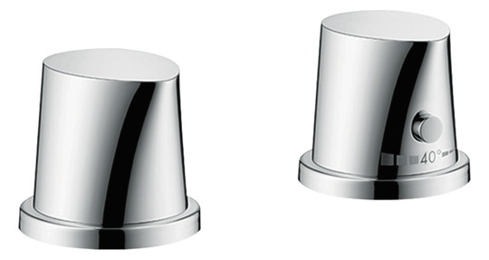 hansgrohe Fertigmontageset Axor Starck Organic 2-Loch-Wannenrandarmatur, mit Thermostat, chrom