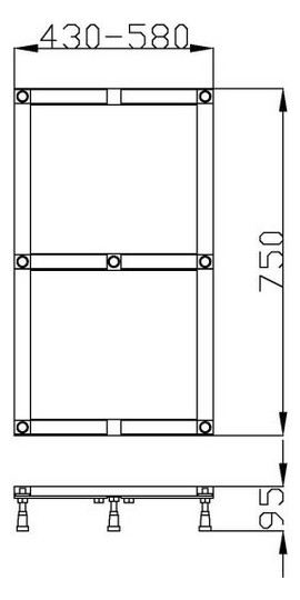 Hoesch Untergestell Muna für 110/120/130/140 x 80 cm