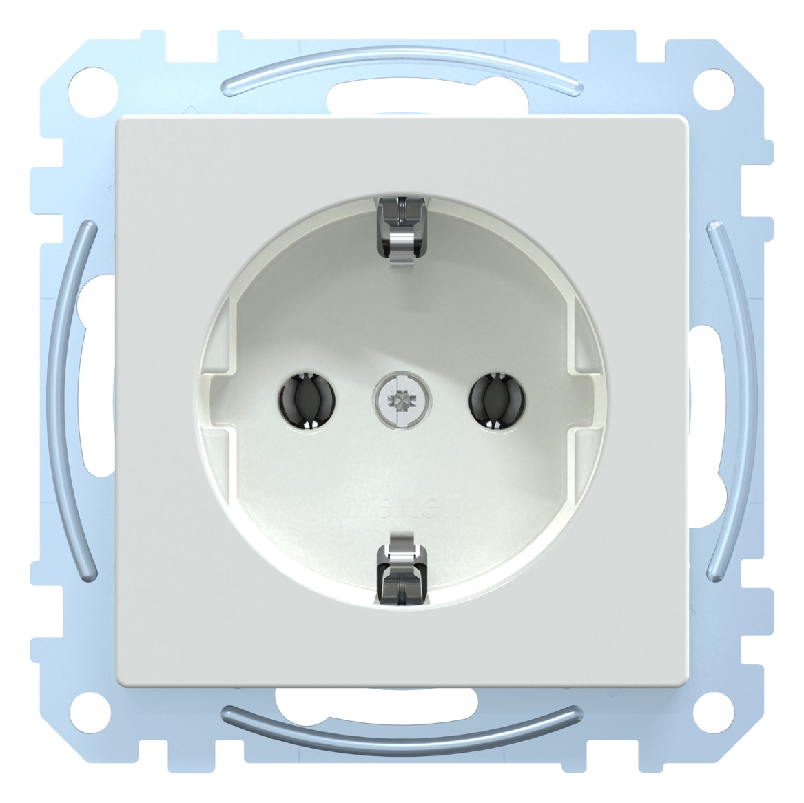 Steckdose 1f akws glz System M UP IP20 aktivweiß