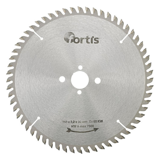 fortis-HW-Tischkreissägeblatt KW 250x3,2x30 mm, 60Z