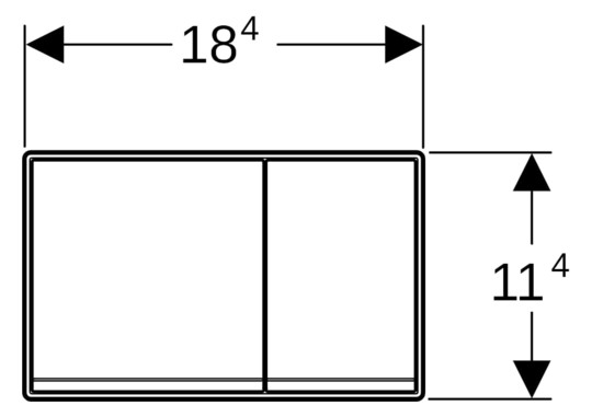 Geberit Abdeckplatte Omega60 Square Taste sandgrau, Glas glänzend, Zinkdruckguss, für 2-Mengen-Spülung