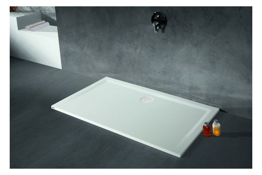 Hoesch Mineralguss-Duschwanne Muna S 120 x 120 x 3 cm, weiß, Solique, ohne Antirutsch