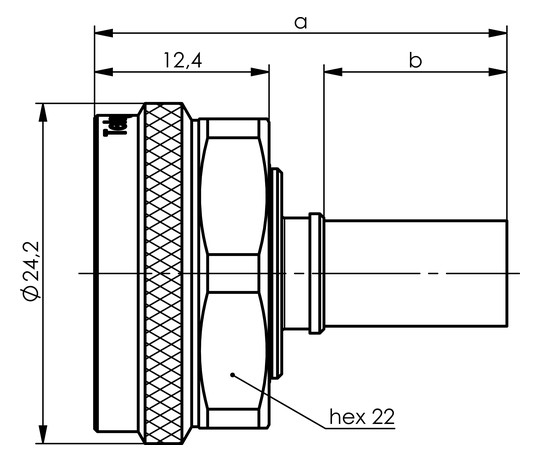 4.3-10-Stecker Rundkabel Crimp/Crimp 50Ohm