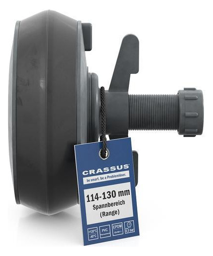 Crassus Schnellverschlussstopfen CSV 120, 114-130 mm, Länge 100 mm, EPDM/PVC