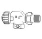 Heimeier Thermostat-Ventilunterteil V-exact II Rp 1/2 x R 1/2, Axial, Rotguss vernickelt