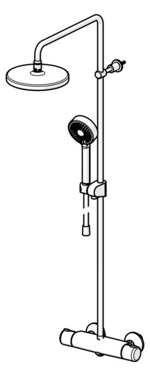 HANSA Duschsystem HANSAMICRA Thermostat, Ausladung 445-470mm, kürzbar, mattschwarz