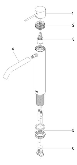 Dornbracht Einhandmischer META SLIM ohne Ablaufgarnitur, erhöhter Standfuß, Ausladung 165mm, chrom