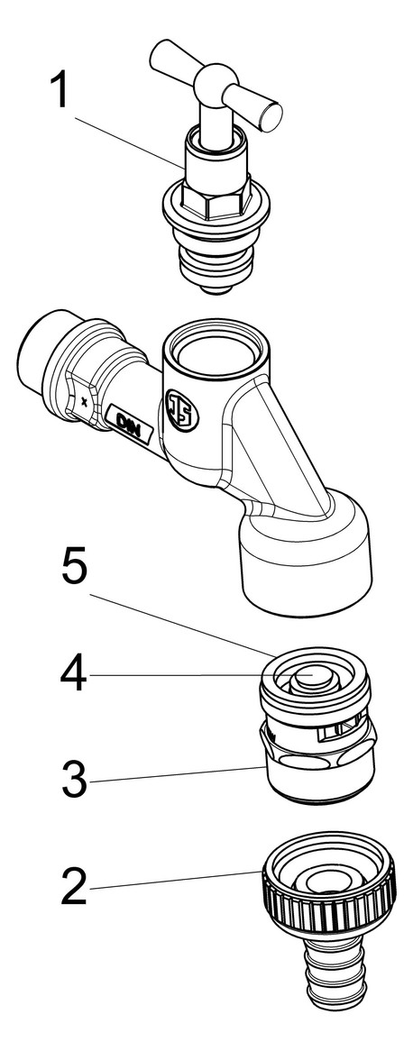 Schlösser Auslaufventil 1750 DN 15, 1/2", poliert, verchromt, mit Belüfter und Rückflussverhinderer, poliert verchromt