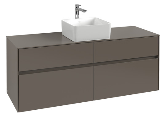 V&B Waschtischunterschrank Collaro 140x54,8x50cm, Waschtisch mittig, LED-Beleuchtung 10,4 W, nordic oak