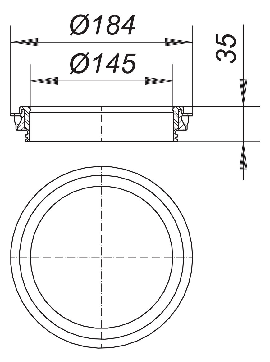 Dallmer Rückstaudichtung CeraDrain Serie 15 zu Aufstockelementen CeraDrain/TistoDrain S 15