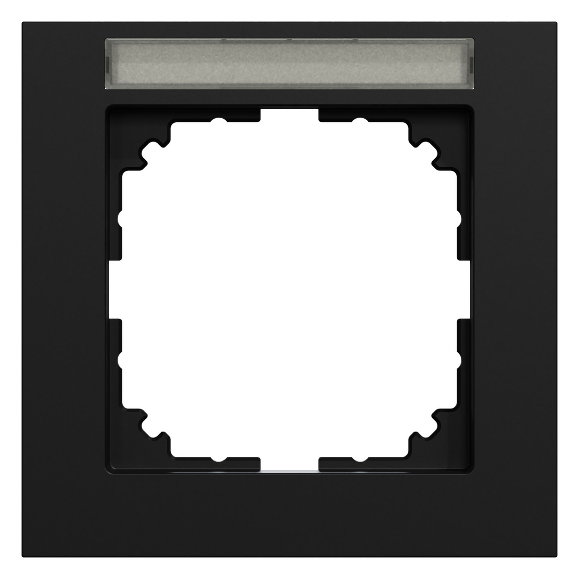 Rahmen 1f sw mt BSF Kst Unterputzmontage Textfeld/Beschriftungsfläche Thermopl