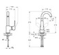 VitrA Bad Waschtisch-Einhebelmischer Root Round Ausladung 115mm, ohne Ablaufgarnitur, für freistehende Aufsatzschalen, Nickel gebürstet