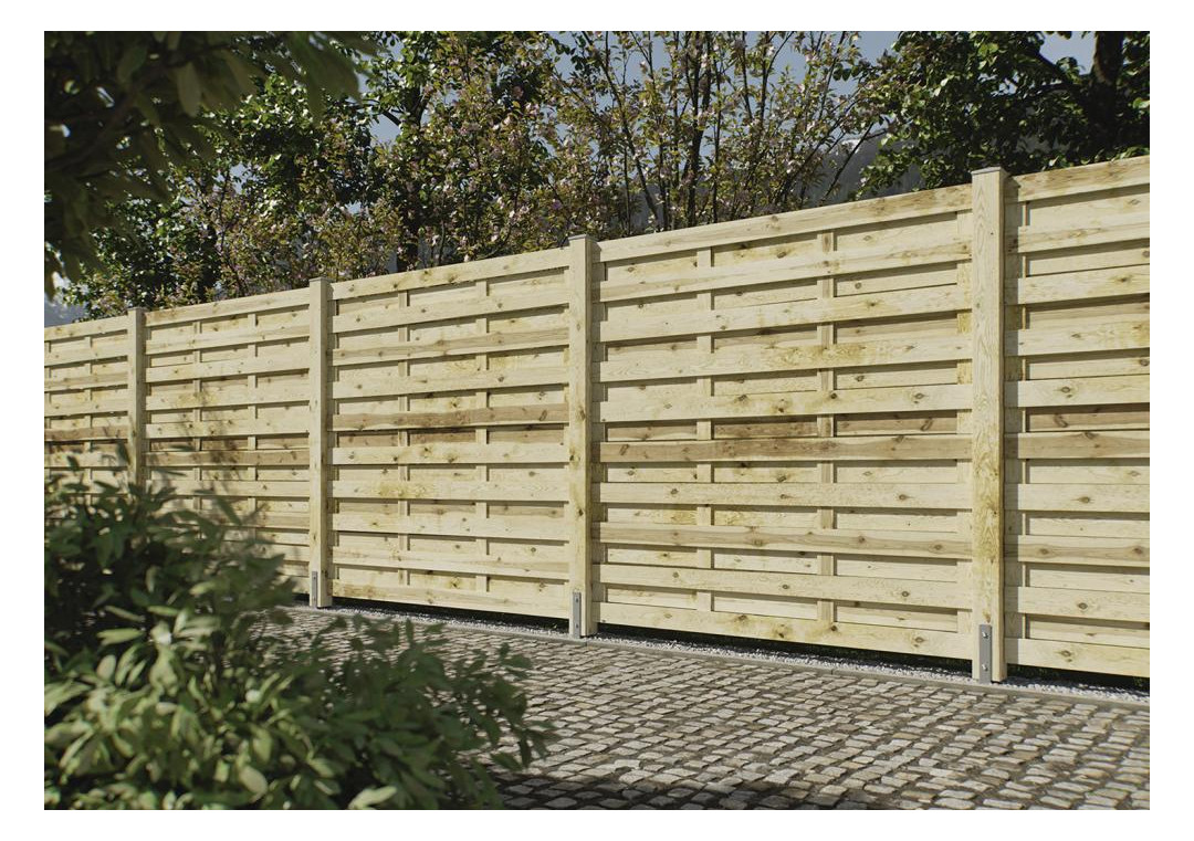 Bild SKALÖ-Serie kdi-grün 180x180cm, mit Baumkante Bretter sägerau 10x100mm Riegel 15 - n.a.-2