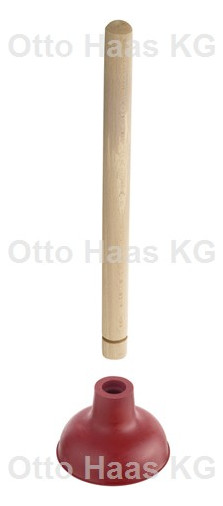 HAAS Gummi-Ausgussreiniger HECTOR Ø 135 mm, groß, mit Holzstiel 35cm lang