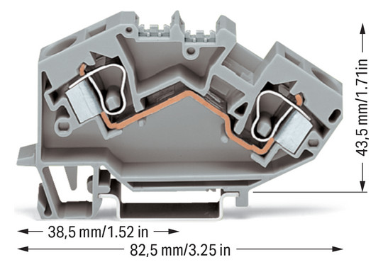 Reihenklemme 0,2-10qmm Serie 784 1Etage 2kl gr 57A Hutschiene TH35