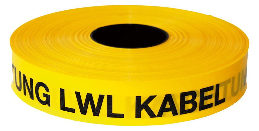 Bild Trassen-Warnband 250 m Achtung LWL-Kabel gelb - KELMAPLAST-0