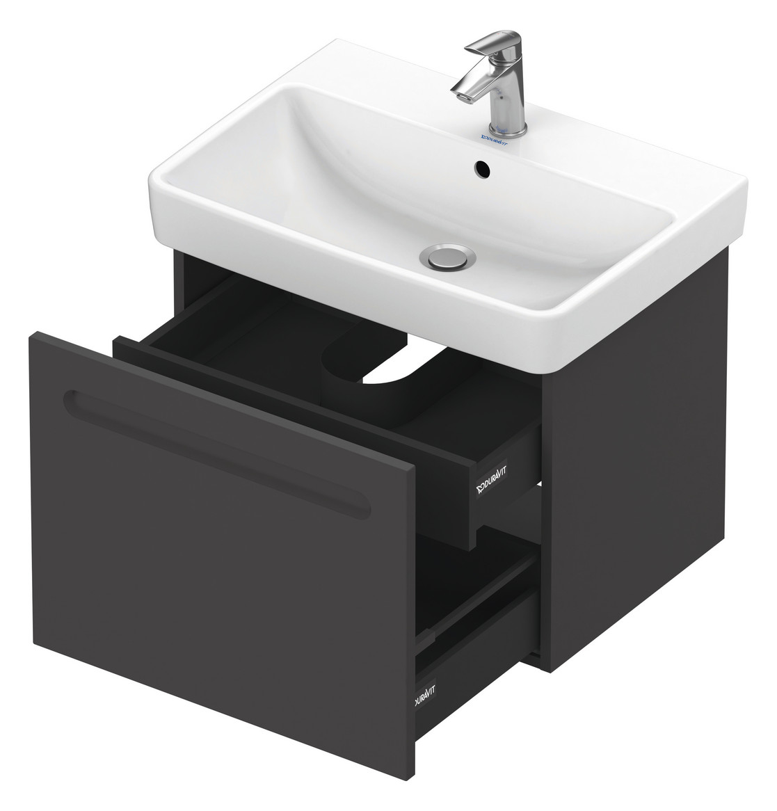 Duravit Waschtisch-Unterschrank No. 1 59 x 42,6 x 47,8 cm, Graphit Matt, 1, Schubkasten, 1 Auszug, wandhängend Duravit Waschtisch-Unterschrank No. 1 59 x 42,6 x 47,8 cm, Graphit Matt, 1, Schubkasten, 1 Auszug, wandhängend