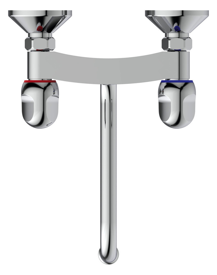Ideal-Standard Spültisch-Zweigriff-Wandarmatur Alpha Ausladung 264-270mm, schwenkbarer Rohrauslauf, chrom