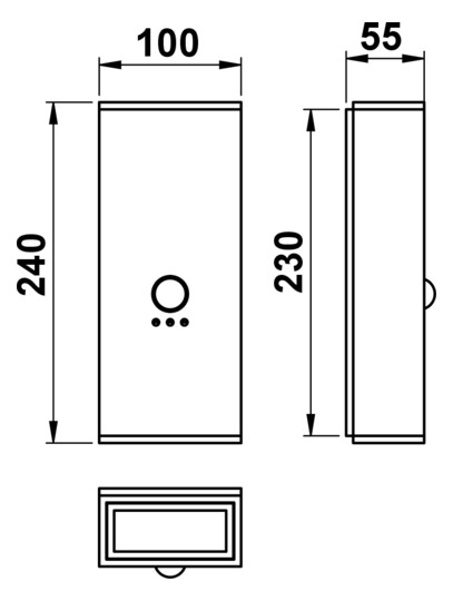 Up/Down Leuchte 100W HV ws IP44 GU10 BWM UP and Down 75x100x260mm