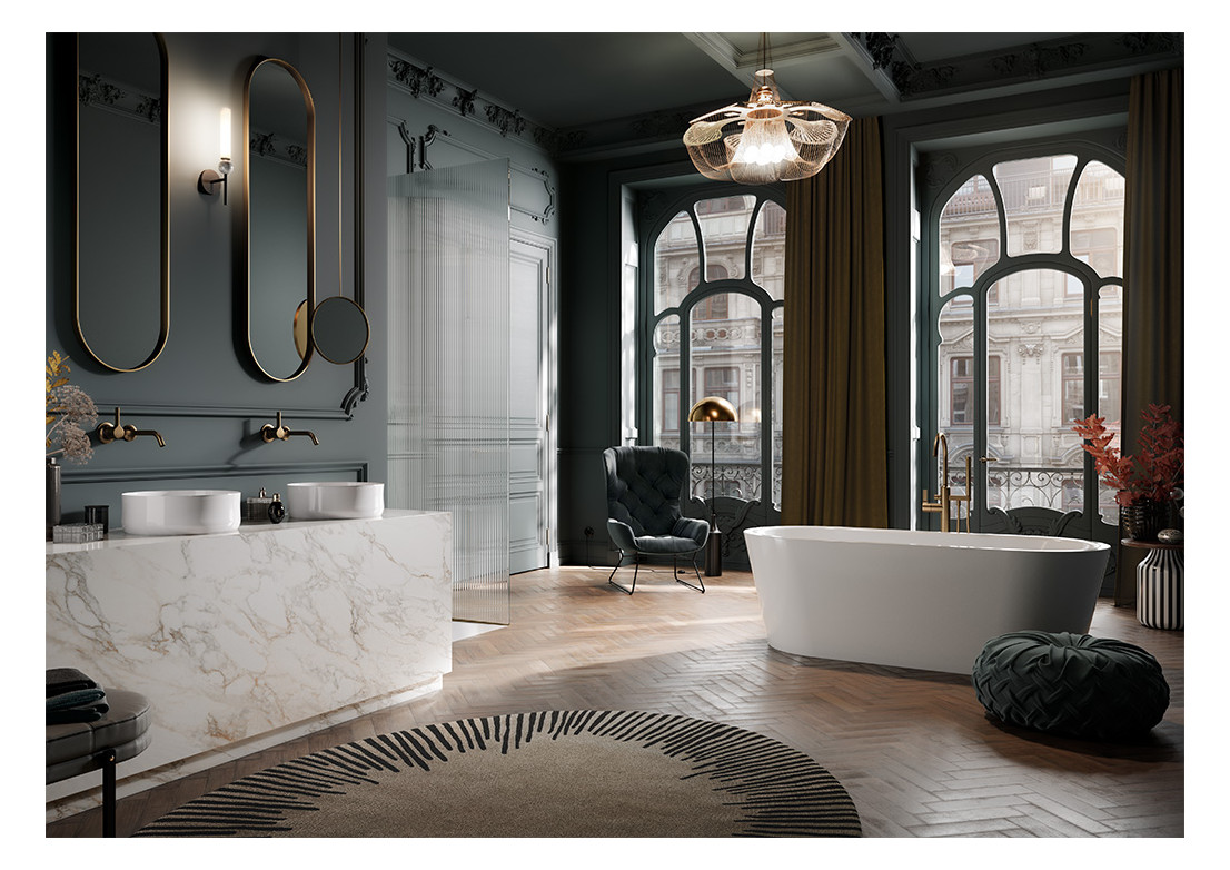 Kaldewei Badewanne CLASSIC DUO 1113 170x75cm, oval, freistehend, Antislip, schallschutz, weiß