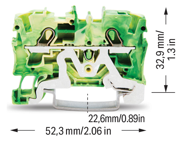 Schutzleiter-Reihenklemme Serie 2004 0,5-6qmm gn/ge 1Etage APL_erf.