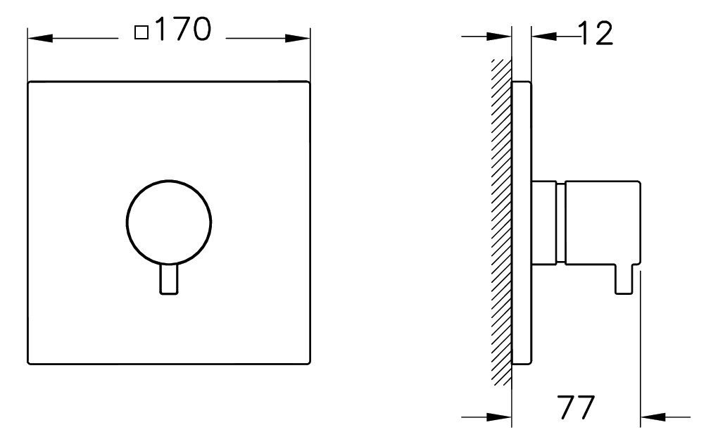 VitrA Bad Fertigmontageset V-Box Flow Square UP-3-Wege Umsteller, Nickel gebürstet