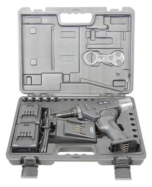 Bild Akku-Blindnietgerät GO-BR 2 i. Koffer 2Ah 36W 2xAkku u. Laderät 4,0-6,4mm Goebel-1