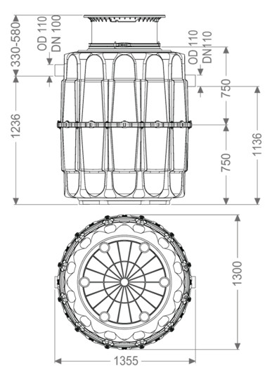 Kessel Fettabscheider EasyClean G Standard NS 2, 190 kg, 330-480 mm, Klasse A/B