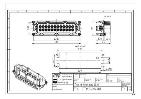 HART Steckereinsatz 24-polig 09330242611 